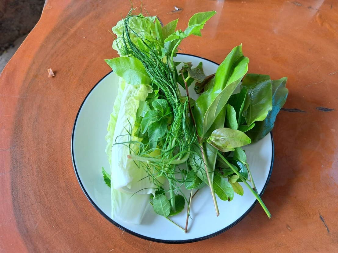 ผักที่ร้านให้