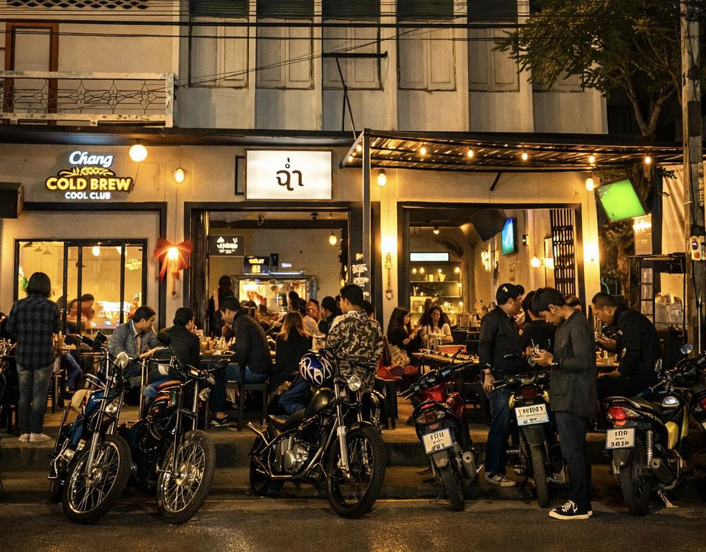 ภาพบรรยากาศร้านฉ่ำ ร้านเหล้าในพะเยาที่เพิ่งรีโนเวทใหม่