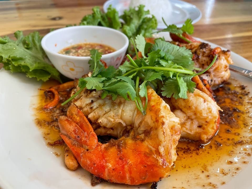 กุ้งทอดเกลือ ร้านอาหารโอโภชนา